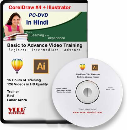 veertutorial Coreldraw + Adobe illustrator tutorials video Training 15 hrs No Installation, No Internet Required, Copy All Data In Computer, Lifetime Access