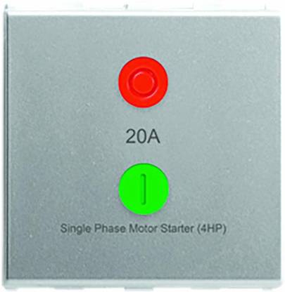 Anchor By Panasonic 66020S Roma Urban Modular 2M 20A V0 Grade Polycarbonate Motor Starter Switch (Silver) 20 A One Way Electrical Switch