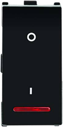 Anchor By Panasonic 66325B Roma Urban Plus Modular 1M 20A V0 Grade Polycarbonate One-Way Switch with LED Indicator (Black) 20 A One Way Electrical Switch