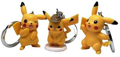 Blue Aura Pikachu Set of 3 Action Figure Key ring SET AA Key Chain