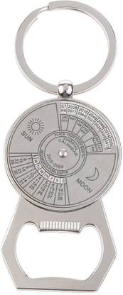 V_GADGETS Compass Metal Key Chain Key Ring Perpetual Calendar Bottle Opener Creative Gift for Men Key Chain