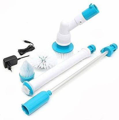 VANSH TRADE Electric Spinning Scrubber Machine Floor Cleaning Bathroom Tiles Cleaner Tool with 3 Replaceable Brushes and Long Extension Handle Rechargeable Hurricane Magic Spin Scrubber with Adapter and Easily Changed Attachments Mop Set with 3 Replaceable Brushes and Long Extension Handle. Mop Mop Set