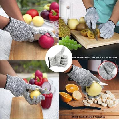 DPISZONE Cut Resistant Gloves, High Performance Level 5 Protection, Food Grade Kitchen Glove for Hand Safety while Cutting, Cooking, doing hard Work Synthetic Synthetic Safety Gloves Synthetic  Safety Gloves