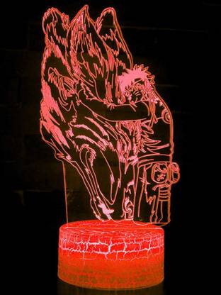 ComicSense Naruto and Kurama Anime 3D Illusion LED lamp -16 Colour Modes with Remote and USB Cable Table Lamp
