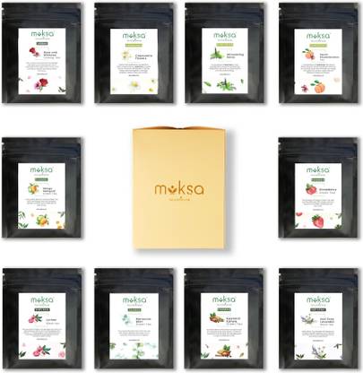 MOKSA Tea & Botanicals Natural Flavored Sampler Assorted Herbal Tea Bags Box