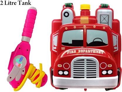 Darling Toys Fire Department Holi Water Gun with High Pressure Holi Pichkari with Back Holding Tank, Tank Capacity- 2 Ltrs Water Gun