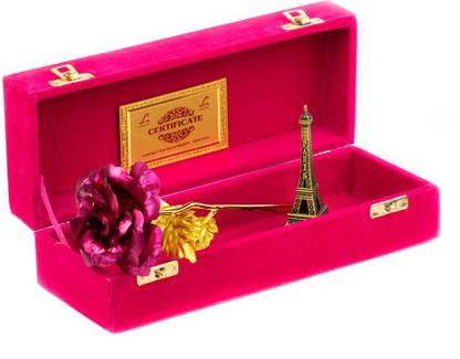 Lavanaya Silver Showpiece, Artificial Flower Gift Set