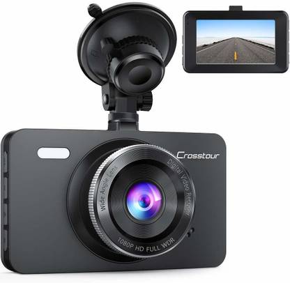 CROSSTOUR 1080P Car DVR Dashboard Camera Full HD with 3 LCD Screen 170°Wide Angle, WDR, G-Sensor, Loop Recording and Motion Detection Reverse Assist Camera System