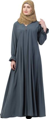 MRC Crepe Solid Abaya With Hijab