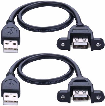 RIVER FOX Reversible USB 2.0 1 m Panel Mount USB Extension Cable Type A Male to Type A Female Cable