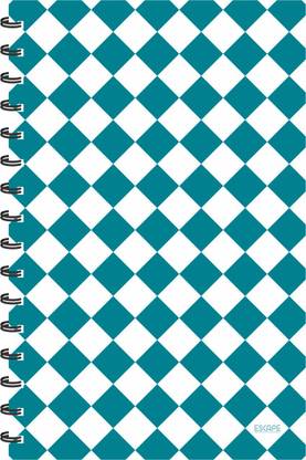 Escape Sea Green Small Square Tilted Pattern Designer Diary A5 Diary Unruled 160 Pages
