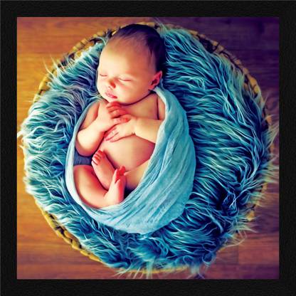 ArtX Baby Picture for Pregnant Women Framed Painting For Home Decorative Ink 13 inch x 13 inch Painting