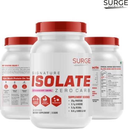 Surge Nutrition solate Whey Protein Powder Natural Muscle Builder - (Strawberry Swirl) Whey Protein
