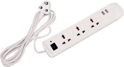 बजाज 3-WAY SPIKE GUARD 3 SOCKET & 2 USB 3 सॉकेट सर्ज रक्षक