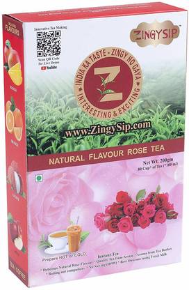 ZINGYSIP Instant Rose Tea Flavour,(80cups) Rose Tea Box
