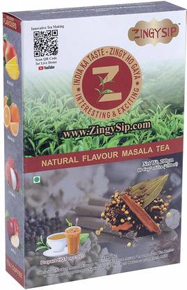 ZINGYSIP Instant Flavored Masala Tea Flavour,(80cups) Spices Tea Box