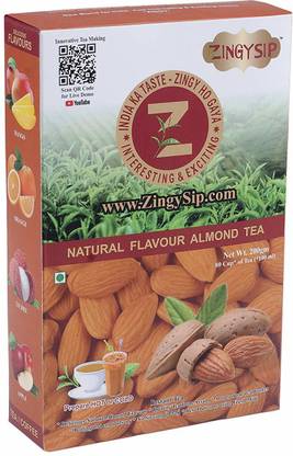 ZINGYSIP Almond Tea Flavor, (80cups) Almond Tea Box