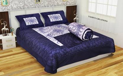 Yashvi Creations Satin King Sized Bedding Set
