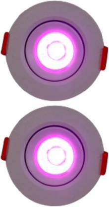 D'Mak D'MakTM LED Ceiling COB Spot Light - 3 Watt - Round - Pink Color Led Light, Pack of 2 Recessed Ceiling Lamp