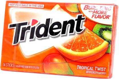 TRIDENT tropical twist 14 sticks 26.6g tropical Chewing Gum