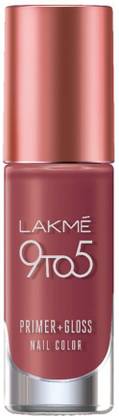Lakmé 9To5 Primer + Gloss Nail Colour, Dusty Pink, 6 ml Dusty Pink