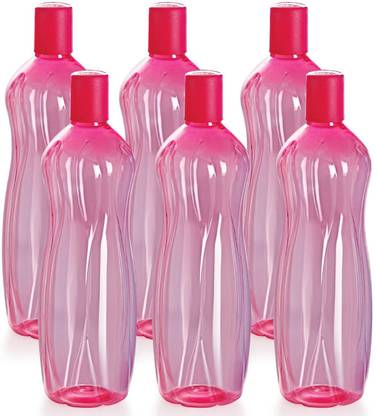 cello Sipwell PET Bottle Set, 1000 ML, Set of 6, Pink 1000 ml Bottle
