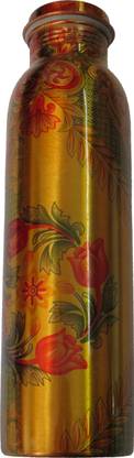Rudy Golden with leaves and flowers pattern copper bottle_5 1000 ml Bottle