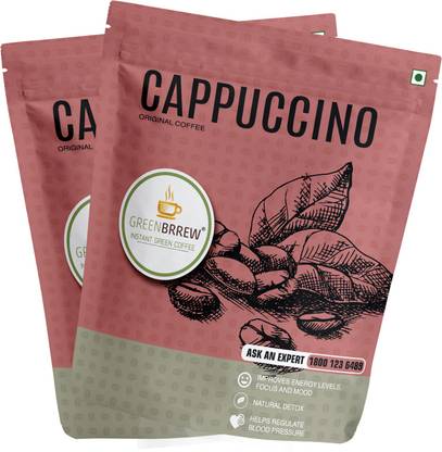 GreenBrrew Cappuccino Original Coffee, Instant Green Coffee Beverage Mix Instant Coffee