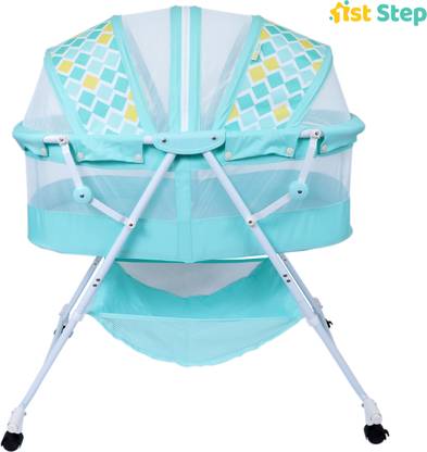 1st Step Baby Bassinet Cum Rocker Swing Cradle Jhula with Mosquito Net for New Born Baby Bassinet
