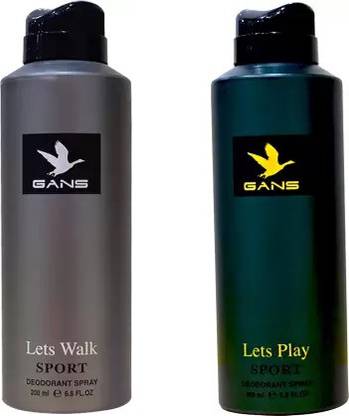 GANS Sport Lets Play + Lets Walk deo 200ml each 2pc Deodorant Spray  -  For Men