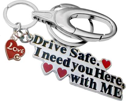 MGP FASHION Drive Safe with Red Love And Hook Full Metal High Quality Car Bike Men women Girl Boy Gift Keyring Key Chain