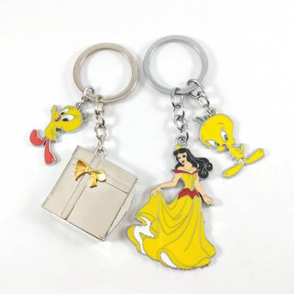 Isk Golden Photo Frame with Tweety and Yellow Cinderella with Tweety Keychain Key Chain