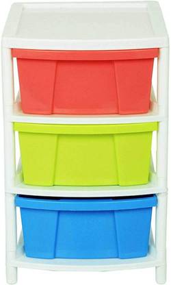 Easymart Containers Kitchen Rack Plastic Multipurpose 3 Drawer Plastic Modular Chest Storage Organizer