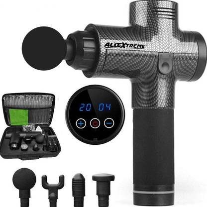 ALLEXTREME MG-01 Massage Gun Portable Vibration Muscle Body Massager with 4 Heads, LCD, Touch Button & 20 Adjustable Speed Vibrator for Neck, Leg, Hand & Back Massager