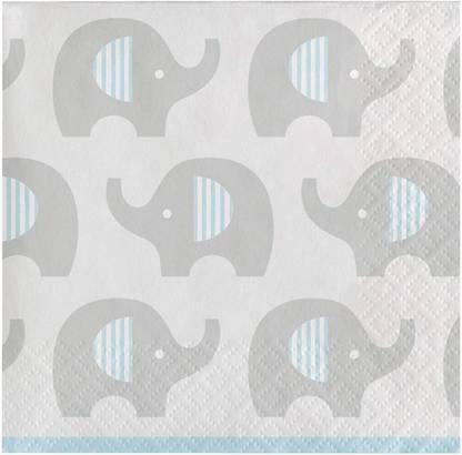 Creative Converting Paper Beverage Napkins Grey, White, Blue Paper Napkins