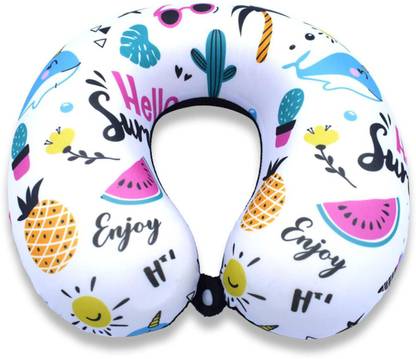 Sterling Neck Pillow for Travel Memory Foam, Travel Pillow Neck Rest, Neck Pillow for Flight Travel with Washable Cover Beach Design Neck Pillow