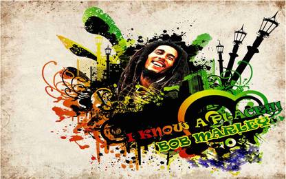 Bob Marley Poster For Room With Gloss Lamination M82 Paper Print