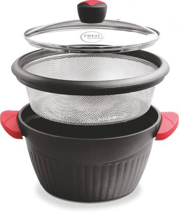 TREO Die Cast Steamer Multipurpose Cooking Pot (4060 ml) Pot 31.2 cm diameter 4.06 L capacity with Lid