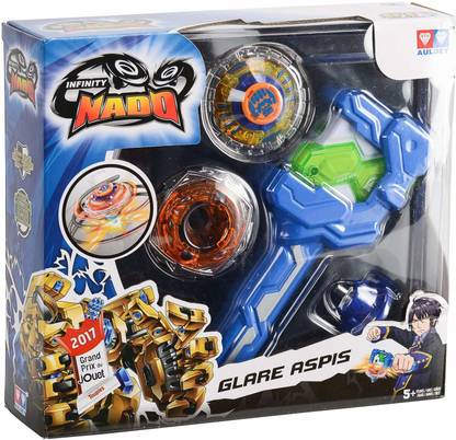 Infinity Nado Auldey Series Athletic Spinning Top Glare Aspis, 6 Pieces