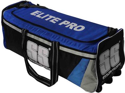 SS Double Wheel Cricket Kit Bag - Elite Pro (Black Blue)