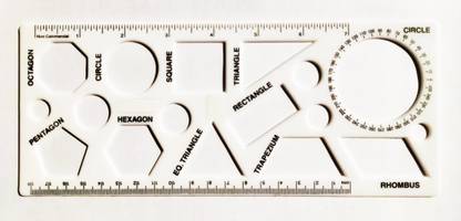 clipper Shape Stencil of 17 Different Shapes Pack of 1 Piece Size - LENGTH-24 cm Width-9.8 cm GEOMETRY Stencil