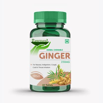 Rawmest Chewable Ginger Tablets by The Ginger People for Motion Sickness & Nausea - 250 mg