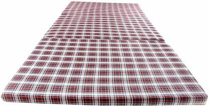 Shree Sugandh 45MM Three Fold Single Size Foam Mattresses (72" X 35" X 1.77",Checkered), Red 2 inch Single Cotton Mattress