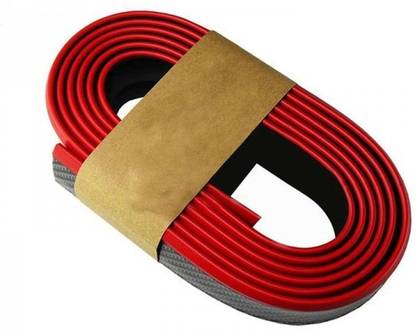 Golden Sparrow Red Black Samurai Carbon Fiber Car Rubber Bumper Strip Outside Bumper Front Lip Protector Car Body Guard Side Skirt Spoiler 8965 Car Spoiler