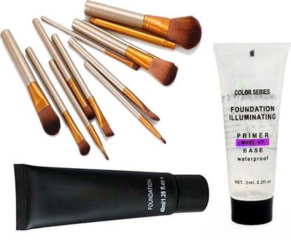 MISS DOLL Face Foundation Primer& Decay naked 3 makeup brush set of 12 &HB MATTE LIQUID