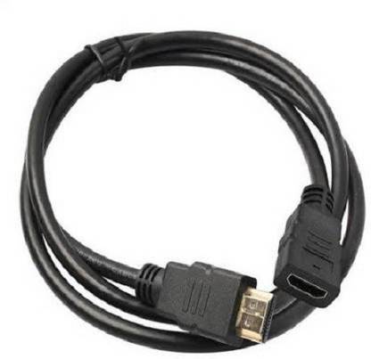 JAMUS HDMI Cable 1 m 1 Meter hdmi male to female extension 1 m HDMI Cable (Compatible with computer, Black)
