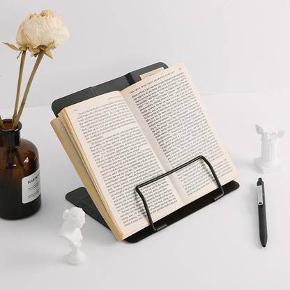 XYPNOTIC Portable Metal Reading Book & Document Holder Shelf Book-stand/Bookend Iron Black Rehal