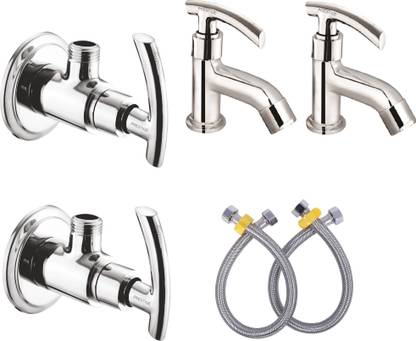 Prestige C2 Angle Cock with Connection Pipe and Pillar Cock Set Faucet Set