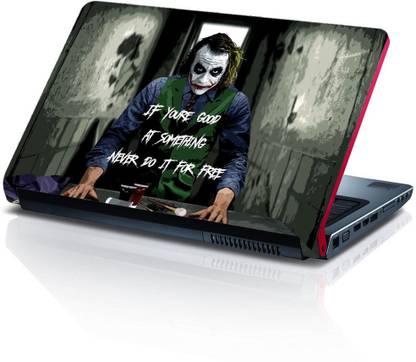 Techfit Jocker Quotes Good At Something - Removable Vinyl HD Printed Laptop Skin/Sticker/Cover for 13.1, 13.3, 14.1, 14.4, 15.1, 15.6 inches PVC Vinyl Reusable Laptop Skin Compatible for 15.6 inch