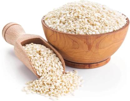 Go Raw WHITE SESAME SEEDS - SAFED TIL - SESAMUM INDICUM (100 gram Per pack) Seed